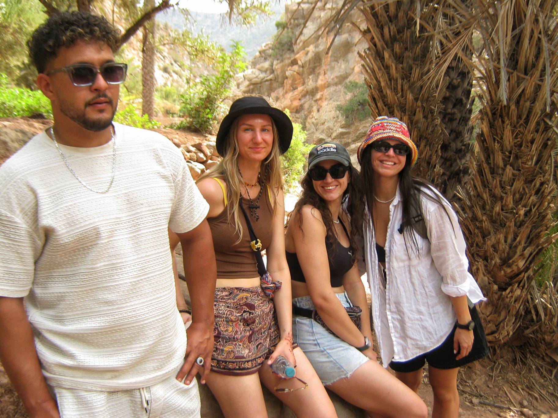 Travelers celebrating together